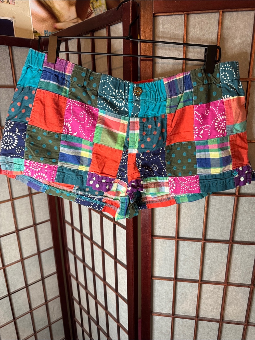 Vintage Y2K Aerie Patchwork Cotton Women’s Shorts - Multicolor